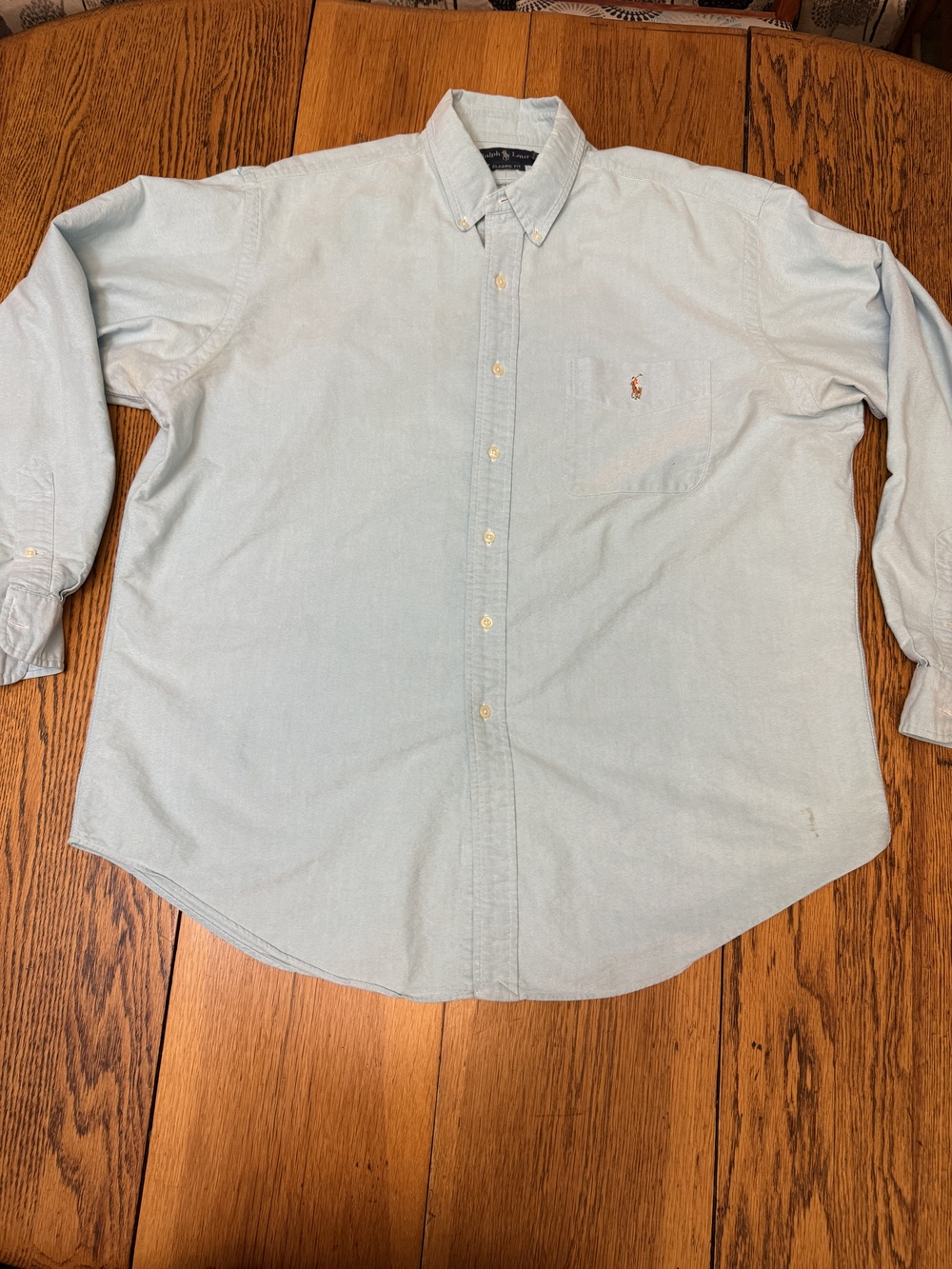 Ralph Lauren Polo Shirt Mens 2XL Classic Fit Button Down Oxford Dress Shirt